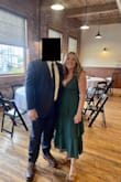 Loved this dress and the color, lots of compliments. But be aware that your girlies will be out and you have to tape them or use a sticky bra that doesn't show in the V-Neck area, also it was pretty snug so if you're in between sizes size up :) - Lindsay H.