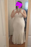This dress is beautiful! Not for my body type though. I'm an hourglass bordering on pear shape, and it's quite unflattering. It highlights my thighs and tummy pooch. The dress is great quality, and it's very soft and comfy. It has slight stretch to it. The shipping and packaging were impressive. Definitely recommend for a slimmer, less hippy body type. - Mary H.
