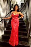 This dress is so beautiful! Pictures don't do it justice! I wore this to celebrate my birthday and got so many compliments! The red is so eye catching! - Lasaundra T.