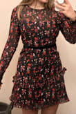 Really cute dress and has a lot of potential but definitely too small. I should've listened to the reviews because unfortunately, it doesn't work for me. If I ordered a medium then it wouldn't fit my waist to my liking as it already was slightly roomy there. It mostly was tight in my shoulders and arms and then around my hips. Which usually I have no issues with my shoulders since I'm petite so it was surprising for it to fit so snug to where I couldn't lift my arms comfortably so be aware of that. it's also shorter than I preferred for the event I wanted to wear it too. I felt like if I bend over at all it would be a risk! I think partly that's because it was snug in my hips though. Just for reference, I'm normally a 2/4 so def size up! - Miranda N.
