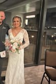This dress is absolutely beautiful. Great material. I wore this during our reception and danced in it all night long. Def would recommend it. - Ghazaleh R.