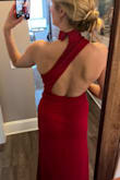 I'm actually obsessed with this dress, but I'm going to size up to a medium instead of a small. I'm normally a small, but the armpit area is too tight and I could tell it would rub all night and I would be annoyed with it. Hoping the medium is perfect! - Halle H.