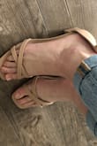 Honestly Pretty comfortable. I ordered up a half size since my feet tend to swell when I wear heels and I think these will be perfect. Didnt realize they had a more squared toe, and i'm not mad about it :) nutrel colour could go with so many outfits - Erin G.