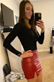 LOVED this skirt. Fit true to size. Good material. Wore it to a Carrie Underwood concert with a black bodysuit and got tons of compliments on it! - Kaila P.