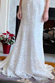 I am a very skinny person with a small bust but the adjustable strings in the back made it so I could fit the dress to my body perfectly! Only complaint is that the dress is VERY long and I will definitely have to get alterations despite being on the taller side (these pictures were taken with me being 5'8.5 and wearing 2-inch heels) - Rachel L.