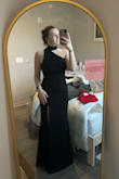 I bought this dress to wear to a black tie wedding, I love that it is different but also still classy. I feel like it very much fits the Hollywood glam vibe! I am on the shorter side and even wearing 4" heels the dress is still a little long (not long enough that I am going to get it hemmed though). Super excited to wear this dress to the wedding! - Rachel F.