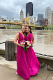 Our bride let us pick our dresses, and this one was perfect for me! It was a little big around the rib cage but still worked great. Love the color and the slit was a nice bonus. - Bridgett M.