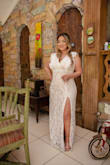 I wore this dress for my civil wedding it was beautiful!!!!! I had to make some adjustments from the top since I am not that tall but it came out perfectly. - Wendy C.