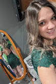 Nice pretty looking dress fits great.  Color was very bright as in the picture. Bought the green one to wear for a St. Patrick's day dance with my son coming up this month. - Aubrey K.