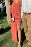 Great quality, perfect for a summer wedding! This dress fits perfectly and the tone matched really well with my skin. I'm 5'4" and didn't need any alterations! Happy!! - Marcela G.