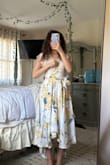 Absolutely love the fit and feel of this dress! Not appropriate for weddings if it's one of the white dresses but definitely beautiful for events. If you're smaller on the bust it will have a wide opening up to the breast bone, so make plans on pinning it accordingly to fit better. - Ashley D.
