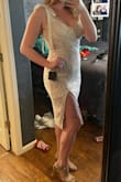 Love this! Bought this dress for my rehearsal dinner and it's perfect. I'm tall so I was worried the slit would come up high but honestly I feel fine with the length. Love that the straps are adjustable so you can tie them as tight or loose as you please. Definitely recommend! - Carrie H.