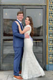 This was a perfect dress for a quick elopement! I'm 5'4 and around 119 pounds. I wear a 27 pant and small shirt. I have a very small chest and bigger hips. The XS was perfect for me! No alterations necessary.
I felt so beautiful on my big day! - Jaycee R.