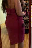 5'4", 185# The dress fits great, I used the fit guide. Great material, very impressed with this purchase! - Regina J.