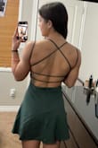 This dress is simply amazing and I feel gorgeous in it! The skirt part of it is short so definitely don't bend over unless you're wearing something under but overall it's great! I definitely have bigger lats so it was a little tight to get over them but honestly other than that it is amazing. I highly recommend it. - Lacey S.