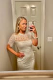 This dress was nice and stretchy so i was comfortable all night. I wore this for my rehearsal dinner in Charleston going for a southern charm feel. Was the perfect length (a little longer than the average cocktail dress) and had beautiful lace patterns. - Amanda D.