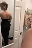 I knew I had curves but this dress hugs them perfectly in a whole new way!! I bought this dress for a black tie wedding in Rome this summer and I'm so excited for it! It's super comfty, the fabric is decently thick and good quality. It's not "heavy" but has a good weight to it that makes you feel secure. I have a smaller torso than the amount of fabric in the stomach area so it bunches up a little at my waist when I walk, but nothing a few pulls down can't fix! - RACHAEL P.