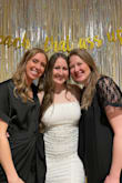 I wore this dress for my bachelorette party and it was so comfortable! I don't normally go for a fitted dress but the ruching and pearls fit well on my hourglass figure. I received so many compliments and may even use it for my second reception dress at my wedding! The material was soft and stretchy and made it even more comfortable. 11/10 recommend! - Erin K.