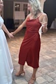I wore this dress to a friend's fall wedding and it was perfect! It is so comfortable and I got a lot of compliments on it. Fits true to size. - Melissa H.