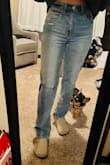 These jeans are so flattering. I am so out of my comfort zone wearing jeans this style.. and DAZE denim has the best dad jeans. I love them! I feel they're true to size. I usually wear a 25 in DAZE but I did order the 24 because I wanted them a little more snug in the thigh. - Danielle M.
