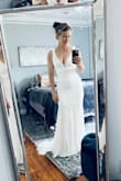 This dress is good quality and beautiful in person.  A contoured fit, but I can still breathe! I felt beautiful and elegant.  I love the train because it's not too extravagant but makes a lovely circular spread which will be great for photos! It's a perfect length for me. I thought it would be long because the model is 5'9 and wearing heels. I am 5'6 and I was barefoot and it was a perfect length. I will be wearing flats. No alterations needed! I am thrilled.  It arrived quickly and nicely packaged.  I will be buying from Lulus in the future. Lastly, I cannot complain about the price! - Sarah D.