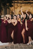 Beautiful bridesmaids dress, I wore it for my sister in-law wedding, I received many compliments that night. I'm size M, 34C; I'm 5'2 and I wore flat sandals with this dress. - Helen G.