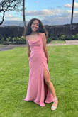 Bought this for my daughter for prom and it was a hit! The color was exactly what she wanted. The cowl neckline was a bit loose, but the rest of the fit was perfect. Very flowy; she felt like a princess. - Jessica P.