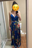I wore this dress to a wedding and I definitely stood out. It's so elegant and fits well. It does run a bit large and I had to keep tightening the arm straps. The tie around the waist also kept becoming undone due to the material. Either way, I wouldn't have exchanged it. - Jenifer E.