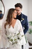 This is a beautiful, quality dress. Fits true to size and is very comfortable. I wore this for my wedding and received so many compliments! - Taylor R.