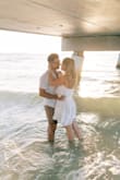 I love this dress! It was perfect for my engagement photoshoot and was very comfortable. I usually worry with strapless dresses, but it has a sticky top to stay up no problem. I even wore this in the water during my shoot and it wasn't see-through! - Nicole B.
