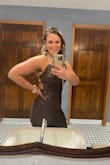 This dress was perfection! I'm 5'10 and it was the perfect length with 2 1/2 inch heels. Easy to dance in. The open back - literal perfection. And it fit me perfectly. I wore it to a roaring 20s-themed ball and got so many compliments! - Candice H.