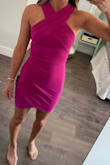 I love everything about this dress- the color, cut, and quality are all there. I am sometimes in between sizes and for this one I ended up keeping the small vs the xs. The picture shows me in the xs but I feel more comfortable in the small. - Caroline M.