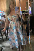 first its looks nothing like the picture. it is still pretty however this dress is for top heavy girls not for a or B cups. Also the zipper is broken is broken in the back. I paid $80 for a dress the zipper should not be broken. You will be upset. Save your money. I ordered a small. 128 lbs 5'4. maybe xs would help with chest but just the material of the dress is misleading. - Melissa W.