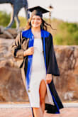 I wore this dress for my college graduation photos. It is STUNNING! Looks even better in person. It's super stretchy so if you're in between sizes, you can size down. If you're thinking about buying this dress, you won't regret it! - Lexie S.