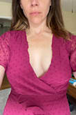 This is NOT the same color as the model picture. The "burgundy" is in fact MAGENTA. Really bummed out by this. In no lighting does it look like the deeper red in the model pic. Fit is okay, a bit loose in my waist. I've gotten this in Emerald previously and I swear it fits better. The emerald is exactly like model picture in color. - Molli B.