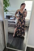 I'm pretty short so I had a feeling it would fit like a maxi dress. Not sure how I feel about it. I'm between a small and a medium currently and this fit a little loose. I may need to size down, hopefully, a small will be shorter as well. - Ally P.