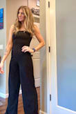 I'm 5'10", 135 pounds (waist 25", bust 32"), and this fits amazing. I have a shorter torso and long legs (37" inseam) and this was long enough for me to wear with flats.
I purchased a size SMALL and it fit perfectly!
This is a must-buy and can be dressed up or down! - Molly B.