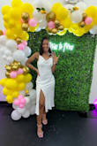 This dress was a hit! It was perfect for my bridal shower. Ran bigger than I anticipated' I originally had a small but exchanged for XS and it fit perfectly. The button detailing was perfect too! - Alexis T.