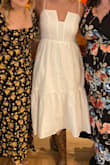I wore this dress to my bridal shower and loved it!
It's so simple and Beautiful but the cut of the dress is so unique.
I actually really love this dress! - Elise S.