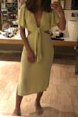 I bought this dress to attend a wedding in Mexico and it was absolutely perfect. The color is gorgeous (I was worried it would be see-through in sunshine or with sweating since it was an outdoor wedding, but no issue at all). The fit is flowy and feminine and the low neckline gives sexy vibes.  I felt amazing in it. Definitely my new favorite dress I own. Can't wait to wear again. - Valerie V.