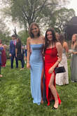 I wore this dress to junior prom and I wish I had saved it for senior prom. It fits so well, I got so many compliments, it was comfortable to dance in and miraculously did not come undone the entire four hours I was dancing. The stretchy material was the PERFECT mix of hugging your curves but not restricting anything. It is a really flattering neckline as well. Warning: the red looks different on the model than it does in person, but I think it's a better red (less orange) in person! - Jo K.