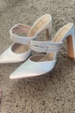 I bought these heels to wear to my bridal shower and have since decided to use them as my wedding day shoes because I love them so much! The color is vibrant and they are so sparkly. I got many compliments! As many heels can cause.. I did have sore feet after several hours of wearing. For the most part they are comfortable though! - Carrie G.