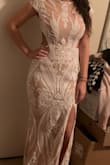 Absolutely in love with everything about this dress! Bought it for my wedding rehearsal. It fit like a gem and the quality of the fabric was great. Under the arms was just a little scratchy because of the sequins. - Allison D.