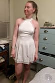 My fiance loved this dress (and I did too). It felt well made I loved the high neck and the lace details. It's a little on the short side, I would have loved another inch or two of length. That being said it's comfy and cute. I'm using it as my dance party dress for our wedding. - Katie W.