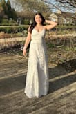 My daughter needed a quick, last-minute dress for prom & found this one. It fit perfectly but was too long for her. Needed a seamstress to hem the bottom. But it turned out perfect - Kim M.