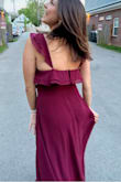 I've worn this dress twice now, one for a wedding and one for a sorority formal. I AM OBSESSED! It flows so nicely and isn't too heavy. Super comfortable. It doesn't have adjustable straps thought so keep that in mind, but it fit me perfectly and I will keep wearing it until the day I can't fit into it anymore!!!! - Jackie L.