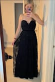 When I first took this out of the packaging and felt the material, I was immediately disappointed. Poor quality and bunches weird at the bodice. The fabric feels super cheap and it's a poor fit. I ordered a size small and I'm typically a true size 4. Was very large on top. Still giving it two stars because the length was good and from a distance, it looks ok. - Cori M.