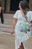 I wore this dress as a wedding gown for my civil ceremony! A little snug on the butt/tummy area but in a good way! Still very flattering. - Taylor H.