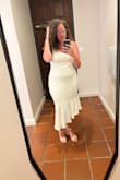 Wore this for a nice dinner out during my Bachelorette. Fit beautifully, love the asymmetrical bottom. Got SO many compliments. Lightweight, fits true to size. Did come with a small stain but I think I was the only one who noticed it. - Connor B.