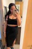 This is such a cute set. I got it in black and in the lime green. I decided to mix and match the Lime green top with the black skirt. Also, the black skirt was a little more flattering to my midsection (I hold my weight in my stomach). But I will def be wearing these sets this summer! - ERICA A.